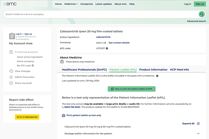 Cabozantinib Ipsen (cabozantinib) Patient Information Leaflet